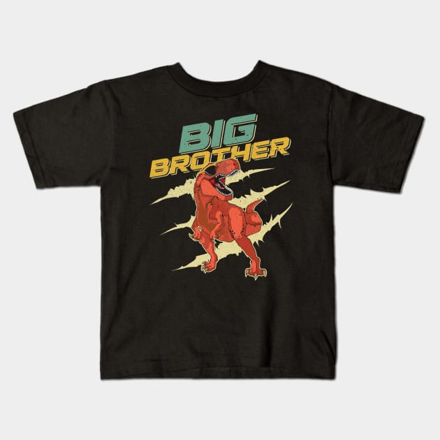 Big Brother Dinosaur Trex Kids T-Shirt by aneisha